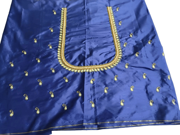 Blue  Blouse With Zari And Stone Embroidery Work