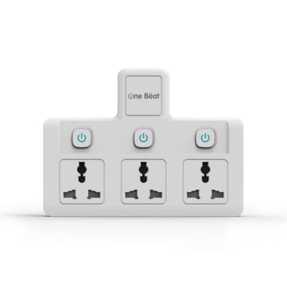 One Beat Cordless Extension Board with Individual Switch-Multi Plug Socket with 3 Sockets - Flex Board with Safety Shutter Protection