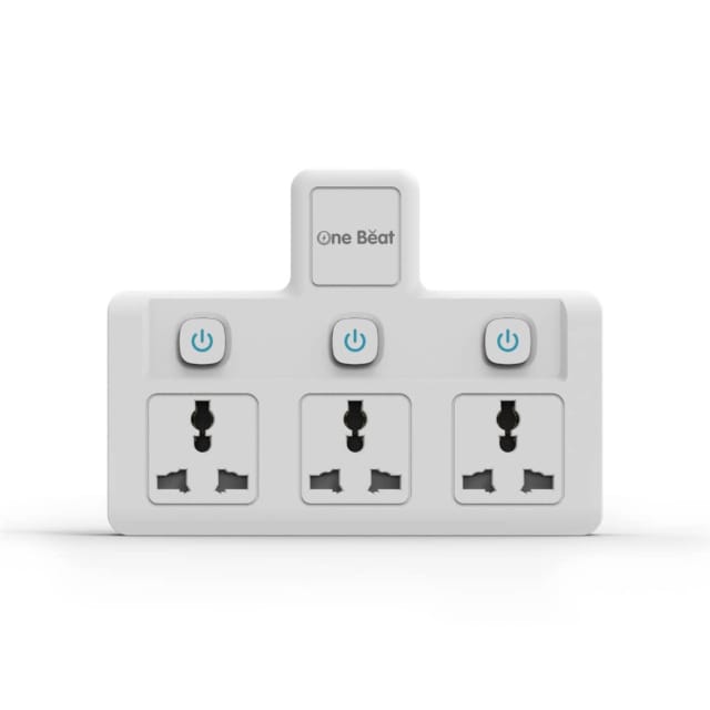 One Beat Cordless Extension Board with Individual Switch-Multi Plug Socket with 3 Sockets - Flex Board with Safety Shutter Protection