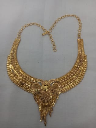  22K Gold Plated Traditional Indian Necklace Set with Earrings for Women