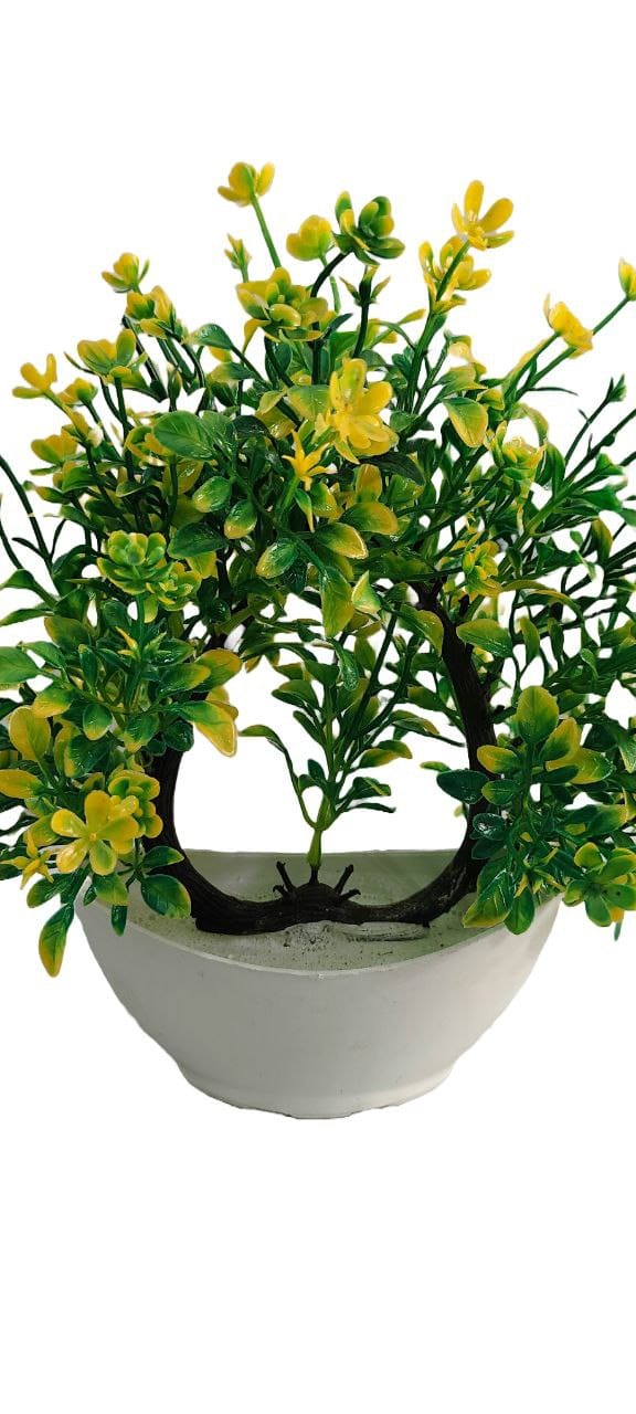  Artificial Bonsai Tree in White Potted for Home Decor