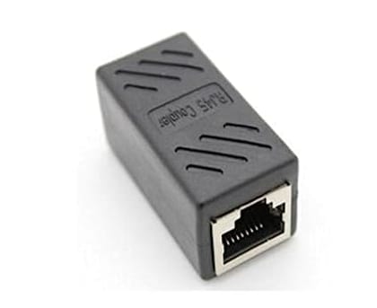 RJ45 Female-to-Female LAN Connector Ethernet Network Cable Extension Couple Joiner Charging Adapter (Black)