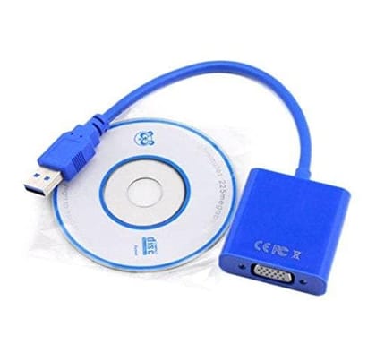 USB 3.0 to VGA Multi-display video converter External Cable Adapter for Windows 7/8 (Blue/Black)