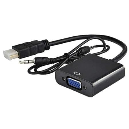 HDMI to VGA with Audio, Gold-Plated HDMI to VGA Adapter (Male to Female) for Computer, Desktop, Laptop, PC, Monitor, Projector