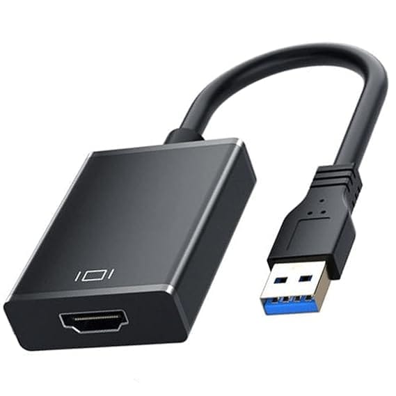 USB to HDMI Adapter, USB 3.0 to HDMI Cable Multi-Display Video Converter- PC Laptop, Desktop, Windows 7 8 10 (Black/Silver)