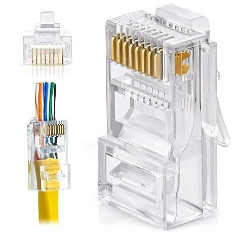 RJ45 Pass Through Connector (Pack Of 100)