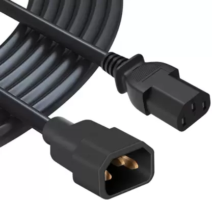 Male to Female Link Power Cable Cord 220 V ,Compatible with computer 2 Meter (Black)