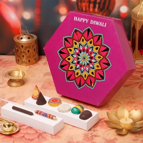 Home Made "Happy Diwali Gift Box - Premium Diwali Sweets and Chocolates"