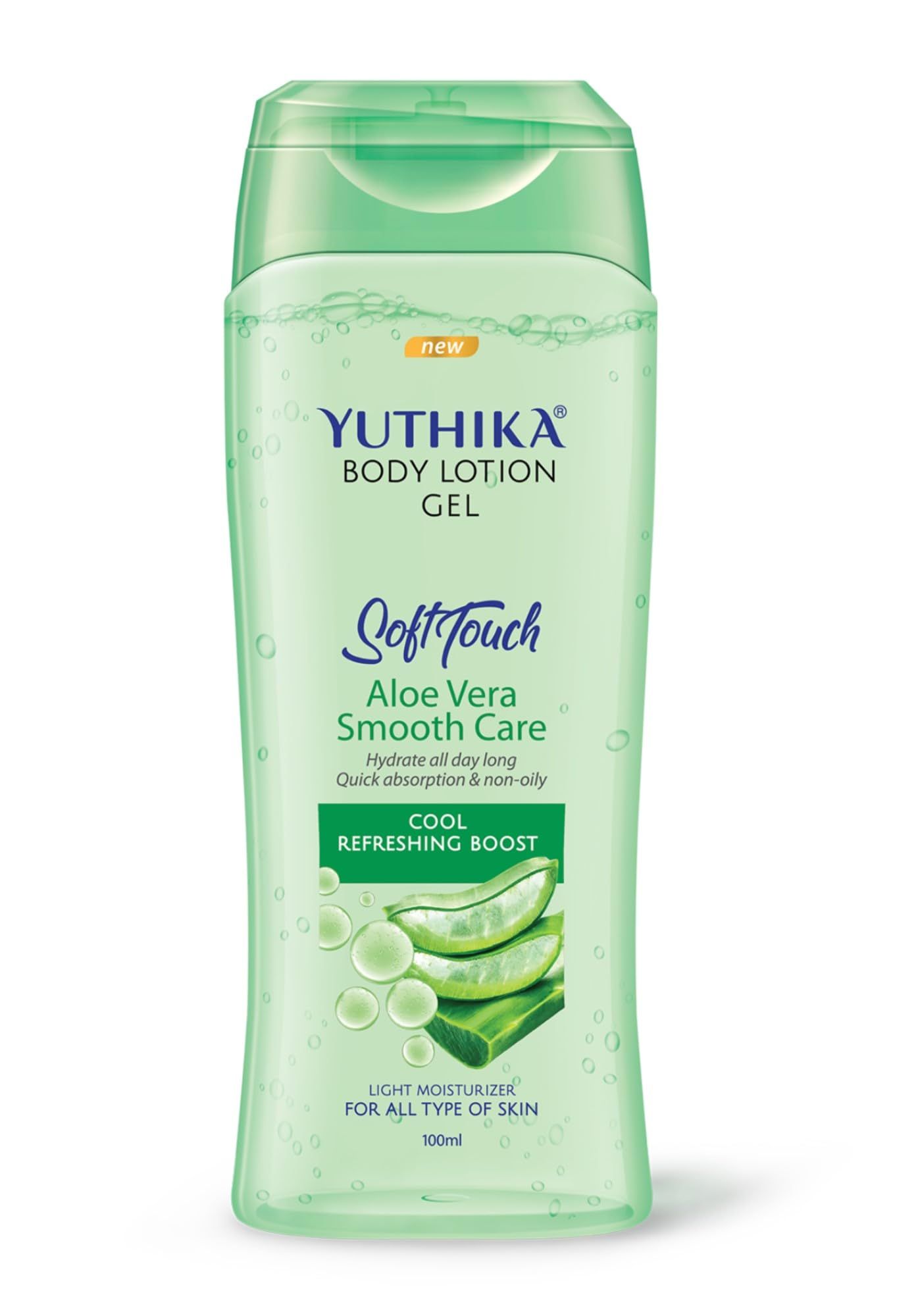 Yuthika Body Lotion Gel Aloe Vera Smooth Care 100ml Pack of 2, Aloe Vera Gel Body Lotion for Summer & Winter