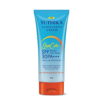 Yuthika Sunscreen SPF 30 PA+++ with UVA & UVB Protection 80g, Dermatologically Tested Sunscreen Cream for Women and Men