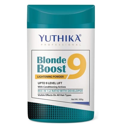 Yuthika Professional Blonder Powder for Hair 500g, Blonde Boost Hair Lightning Powder with Conditioning Actives, Upto 9 Levels Lift, Visible Effect on All Hair Types