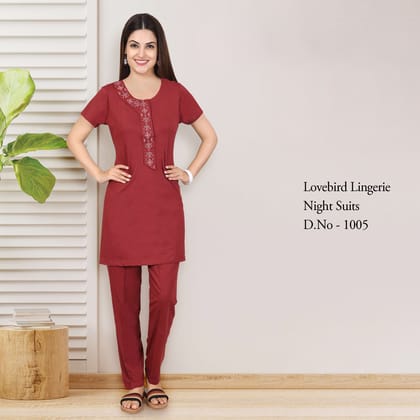 NS-1005 Long Kurti Style Night Suit with Pyjama