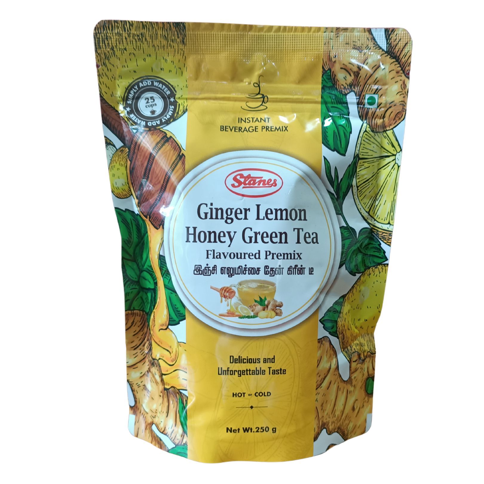 STANES Ginger Lemon Honey Green Tea 250 g | Pack of 1 | Total 250 g