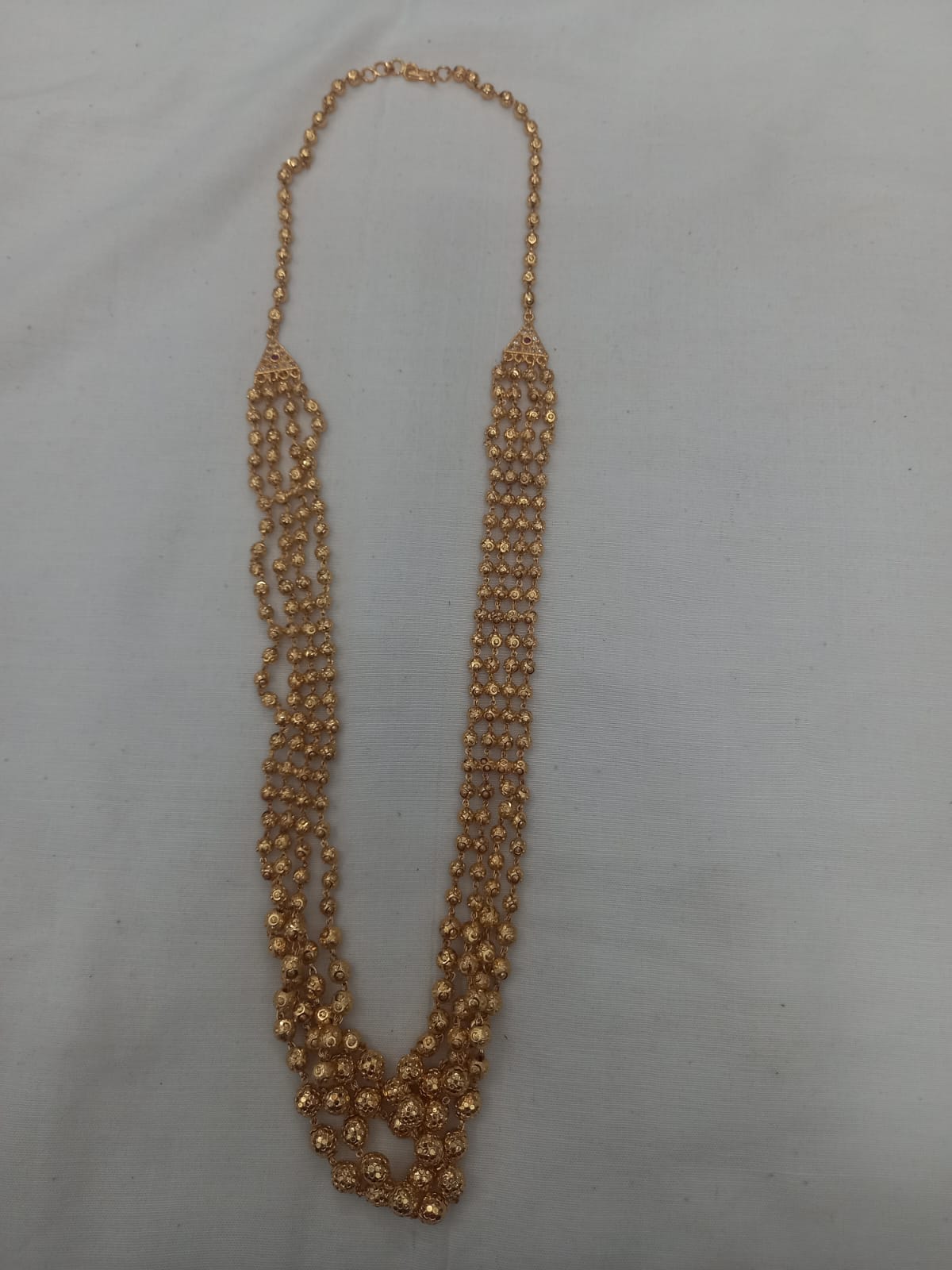  Multi-Strand Gold Ball Necklace