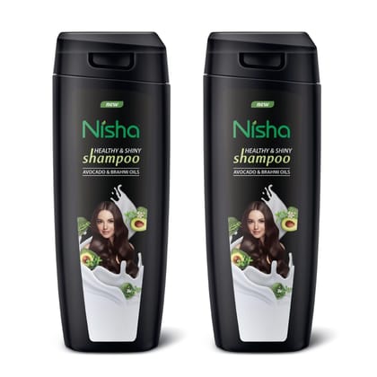 Nisha Healthy & Shiny Shampoo for Women Men 180ml Pack of 2, Avocado & Brahmi Shampoo for Strong Beautiful Hair