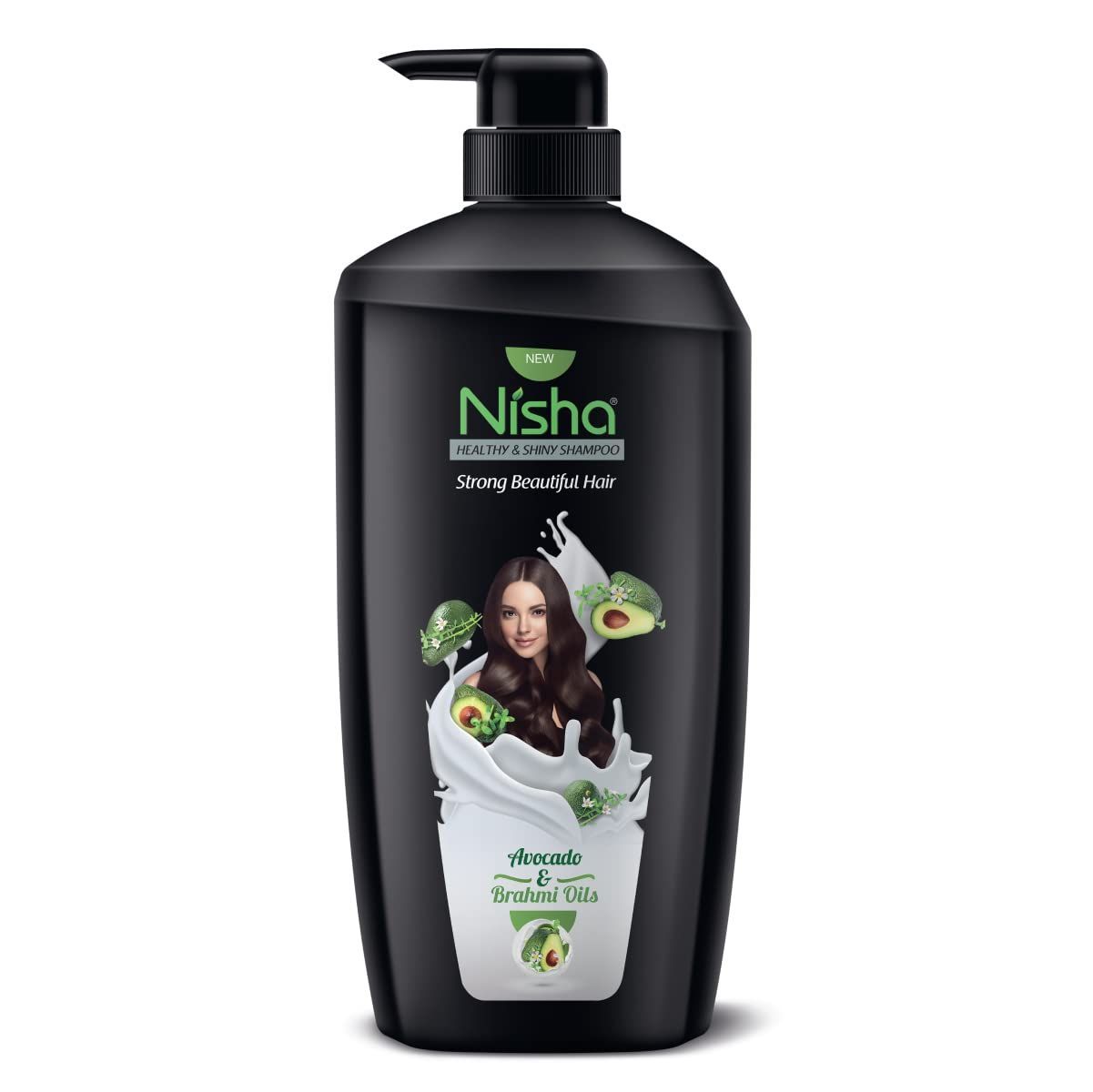 Nisha Healthy & Shiny Shampoo for Women Men 650ml, Avocado & Brahmi Shampoo for Strong Beautiful Hair