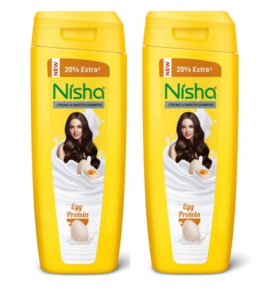 Nisha Egg Protein Shampoo for Strong & Smooth Hair 180ml Pack of 2