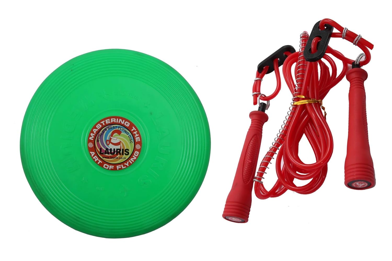 Virgin Plastic Lauris Frisbee Flying Disc Toy with Jump Skipping Rope Combo for Adults Kids Dogs (28 cm)