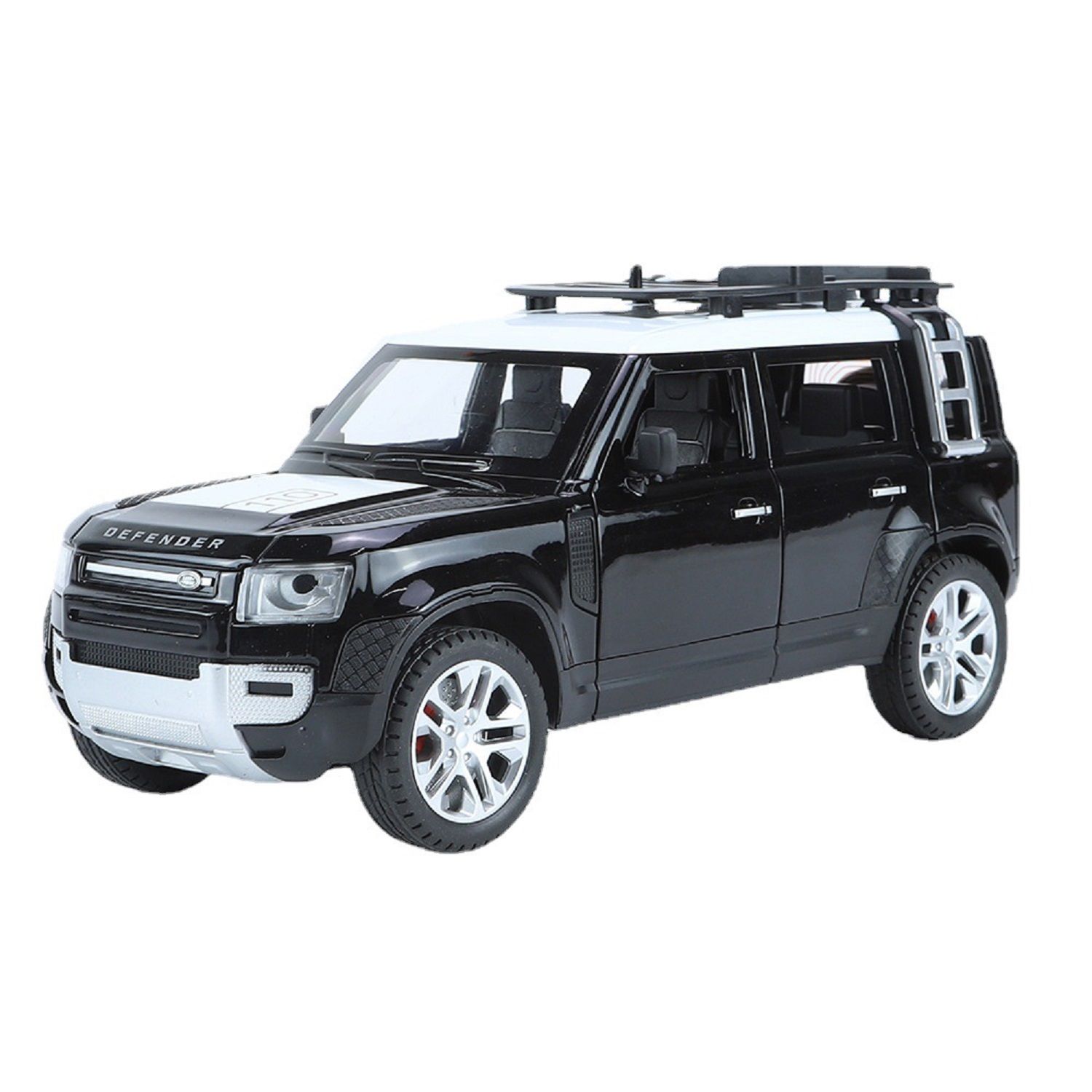 KTRS ENTERPRISE 1:24 Alloy Metal Pull Back Die-cast Car Model Car Pull Back car Super car with Openable Doors with Sound and Light Doors  Light Music Toys for Kids (Land Rver Defender)