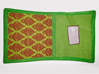  Handmade Jute and Cotton Fabric Multipurpose Pouch