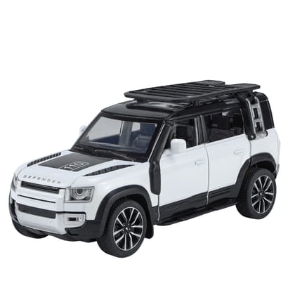 KTRS ENTERPRISE 1:24 Alloy Metal Pull Back Die-cast Car Model Car Pull Back car Super car with Openable Doors with Sound and Light Doors  Light Music Toys for Kids (Land Rver Defender)