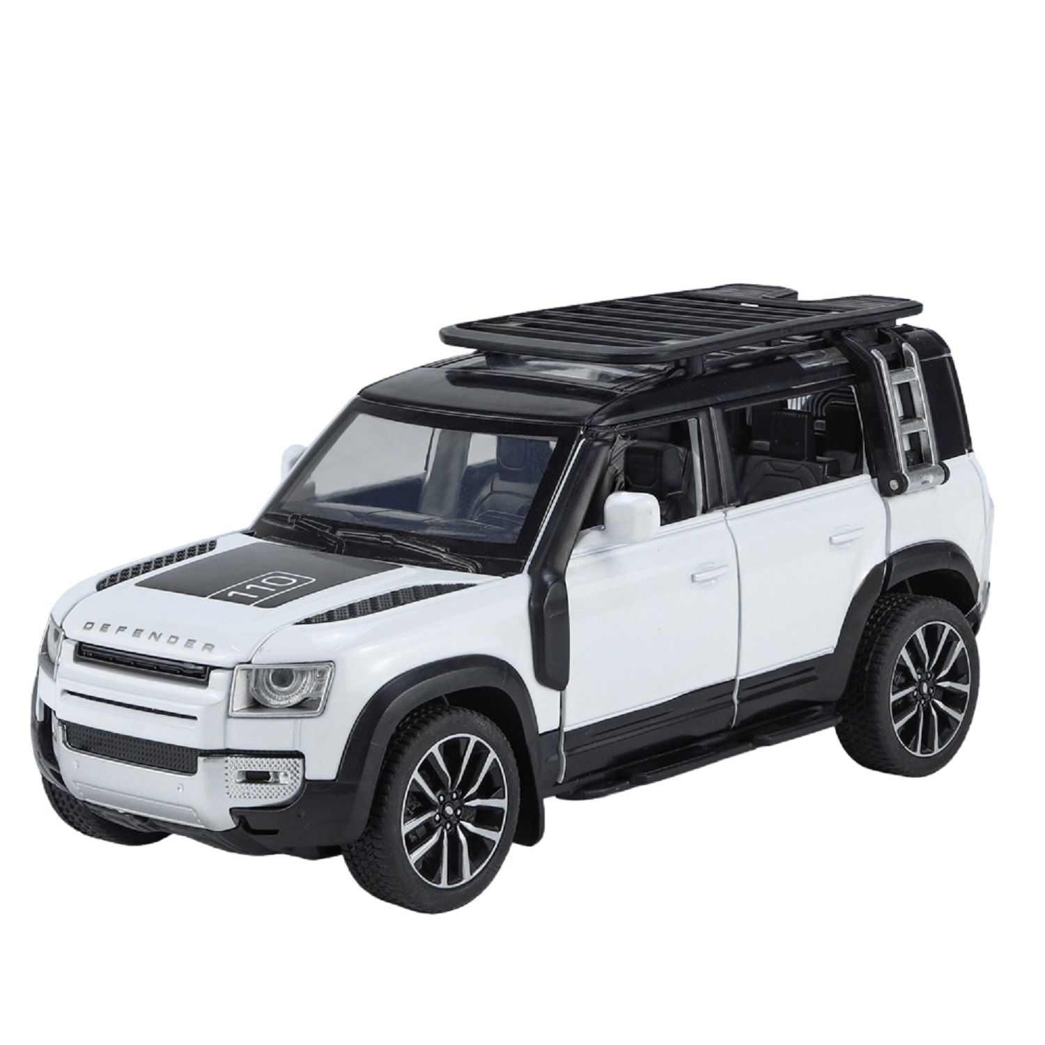 KTRS ENTERPRISE 1:24 Alloy Metal Pull Back Die-cast Car Model Car Pull Back car Super car with Openable Doors with Sound and Light Doors  Light Music Toys for Kids (Land Rver Defender)