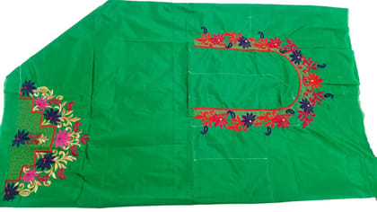  Green blouse with floral embroidery