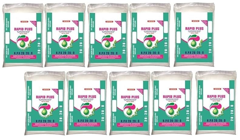 Rapid Plus NPK 28:28:0 Water Soluble Fertilizer for All Crops, (PACK OF 10)