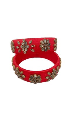 Red Silk Thread Bangle Set