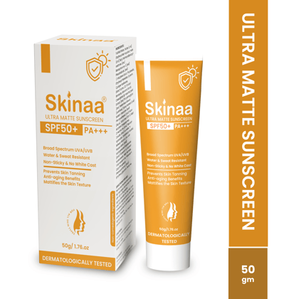 SKINAA Ultra Matte Sunscreen SPF 50+ PA+++ | For All Skin Types of Women and Men | Broad Spectrum UVA/UVB, Blue Light & IR Protection | Anti Aging, Anti Pollution | Sunscreen UV Protection 50ml