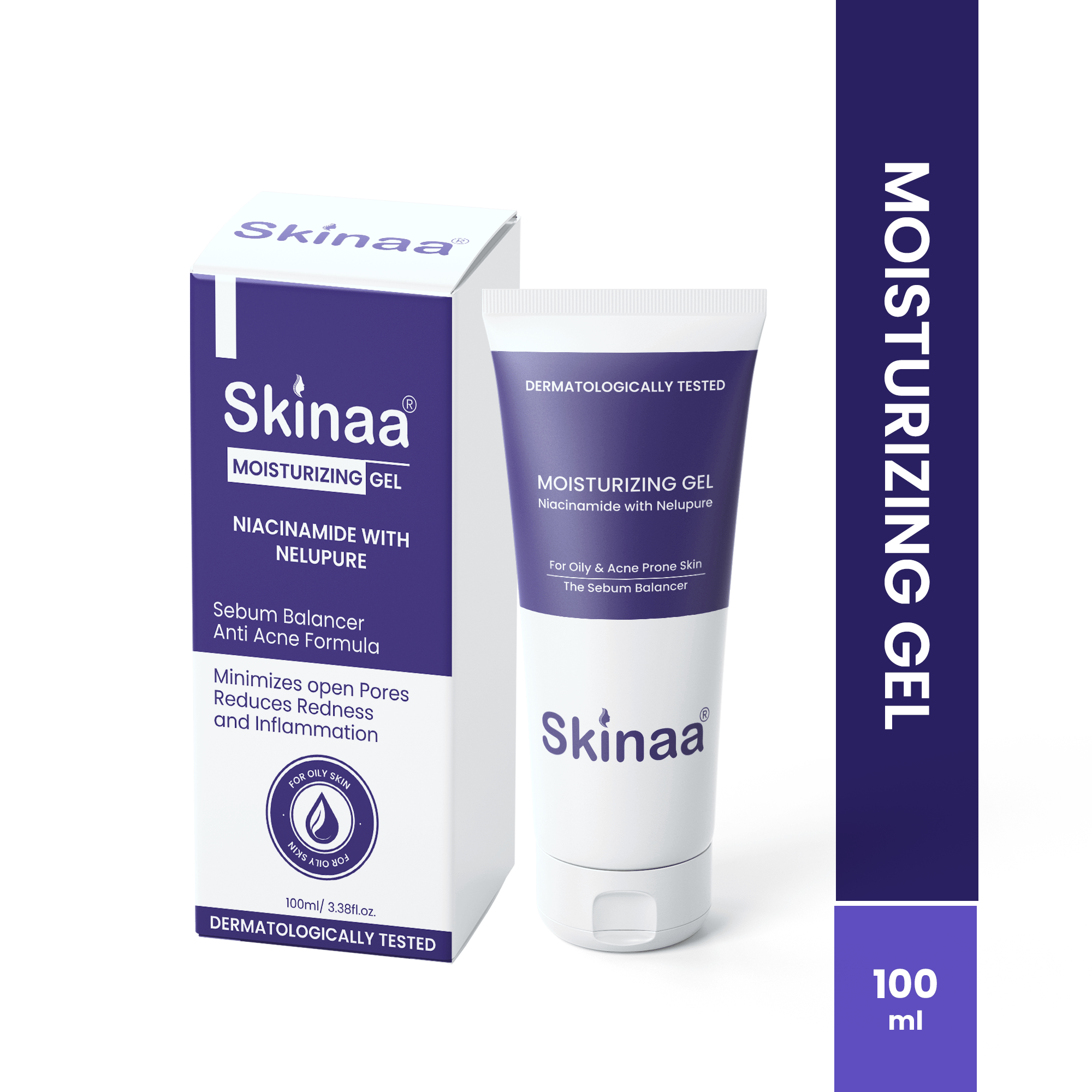 SKINAA Moisturizing Gel | Niacinamide with Nelupure | For Oily & Acne Prone Skin | 100ml