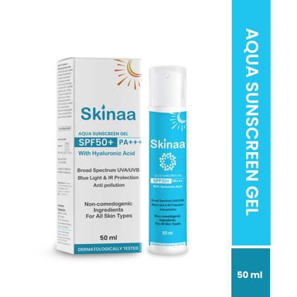 SKINAA Aqua Sunscreen SPF 50+ PA+++ | For All Skin Types of Women and Men | Broad Spectrum UVA/UVB, Blue Light & IR Protection | Anti Aging, Anti Pollution | Sunscreen UV Protection 50ml