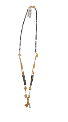 1 gm Gold Mangalsutra with Black Beads for Women