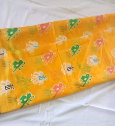  Yellow Handloom Pure Katan Silk Saree With Allover Elephant And Parrot Buta