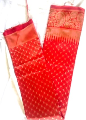  Red and gold zari woven banarasi silk saree