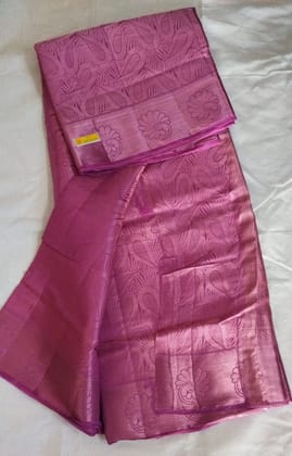  Pink Banarasi Silk Saree With Blouse Piece