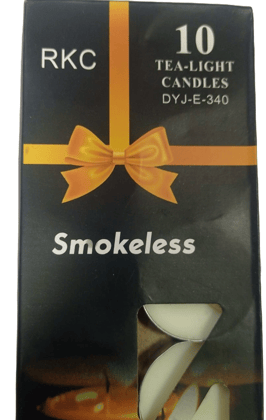  10 Pack RKC Smokeless Tea Light Candles