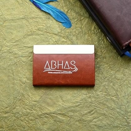 ABHAS® RFID-Protected Compact Card Holder (Modern 1, Brown)