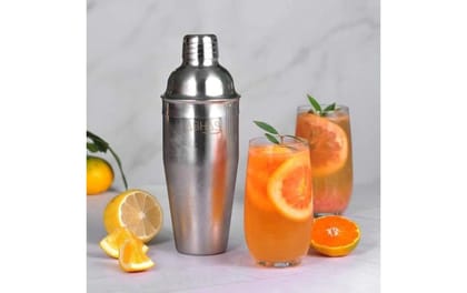 ABHAS Stainless Steel Cocktail Shaker | Solid Silver Steel | 500 ML Bar Tool