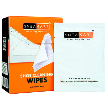 SNEAKARE Shoe Wipes (Pack of 6), Premium sneaker cleaner, Sneaker Cleaner Wipes, Travel-friendly, Disposable Shoe Cleaning Wipes, White Shoe Cleaner, Textured Shoe Cleaner Wipes