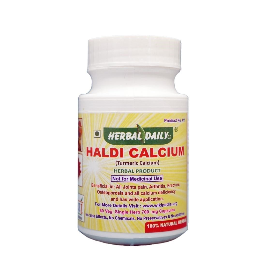 Herbal Daily Haldi Calcium Veg. Capsules