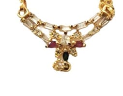 Gold Plated Mangalsutra with Black Beads for Women