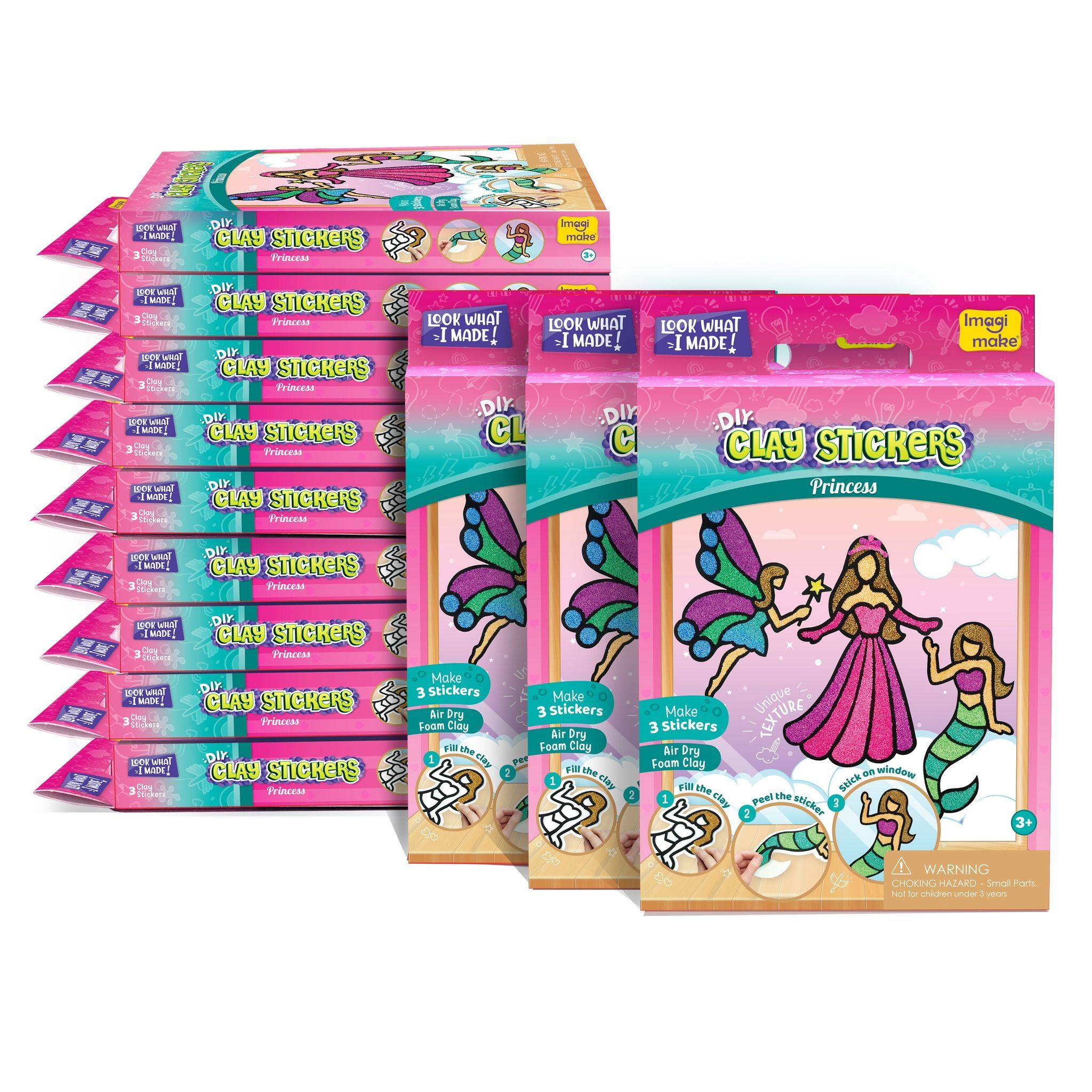 Pack of 12 - Clay Stickers Princess