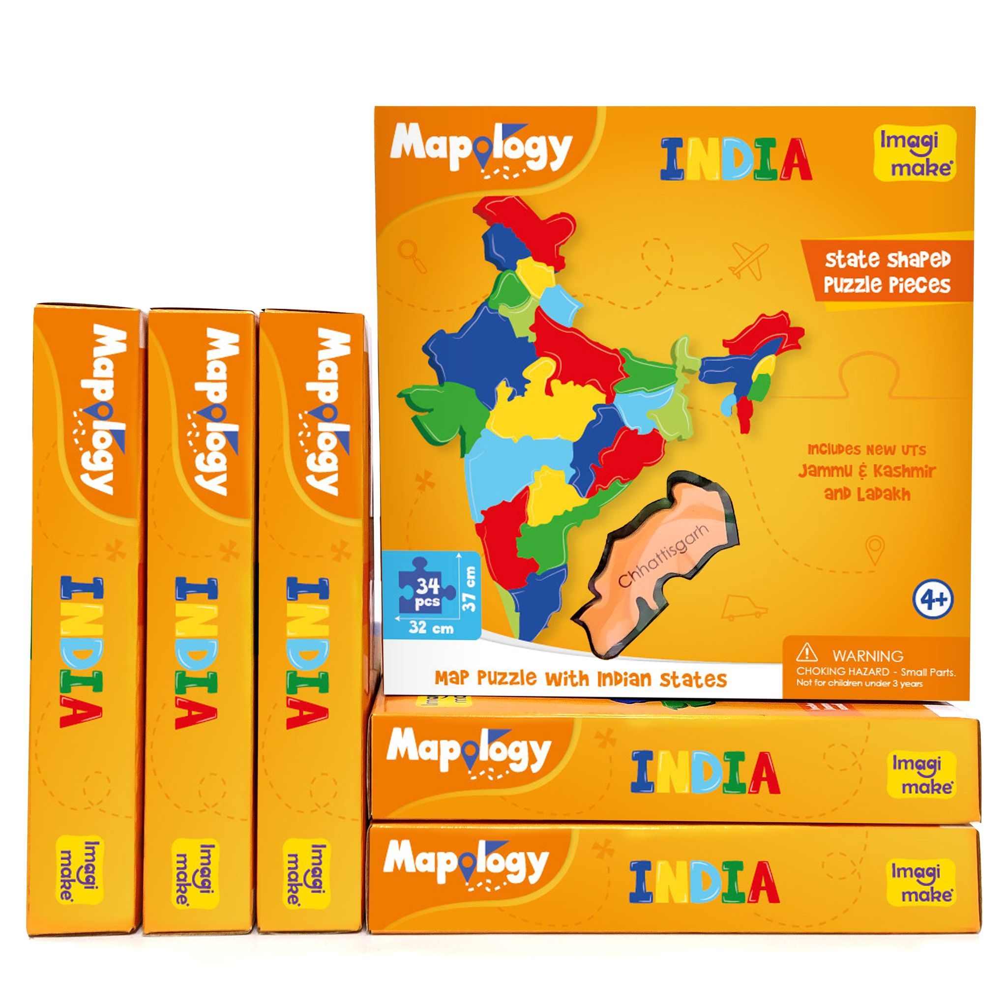 Mapology: Pack of 6 States of India Map Puzzle