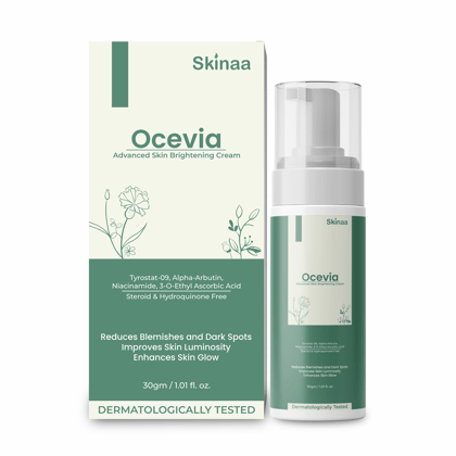 Skinaa Ocevia Skin Brightening Cream For Melasma, Hyper Pigmentation, Tanning, Under Arms and Tan removal For All Skin Types, Lightweight and Effective Skin Lightening Solution, Niacinamide Brightening Face Cream | 30gm