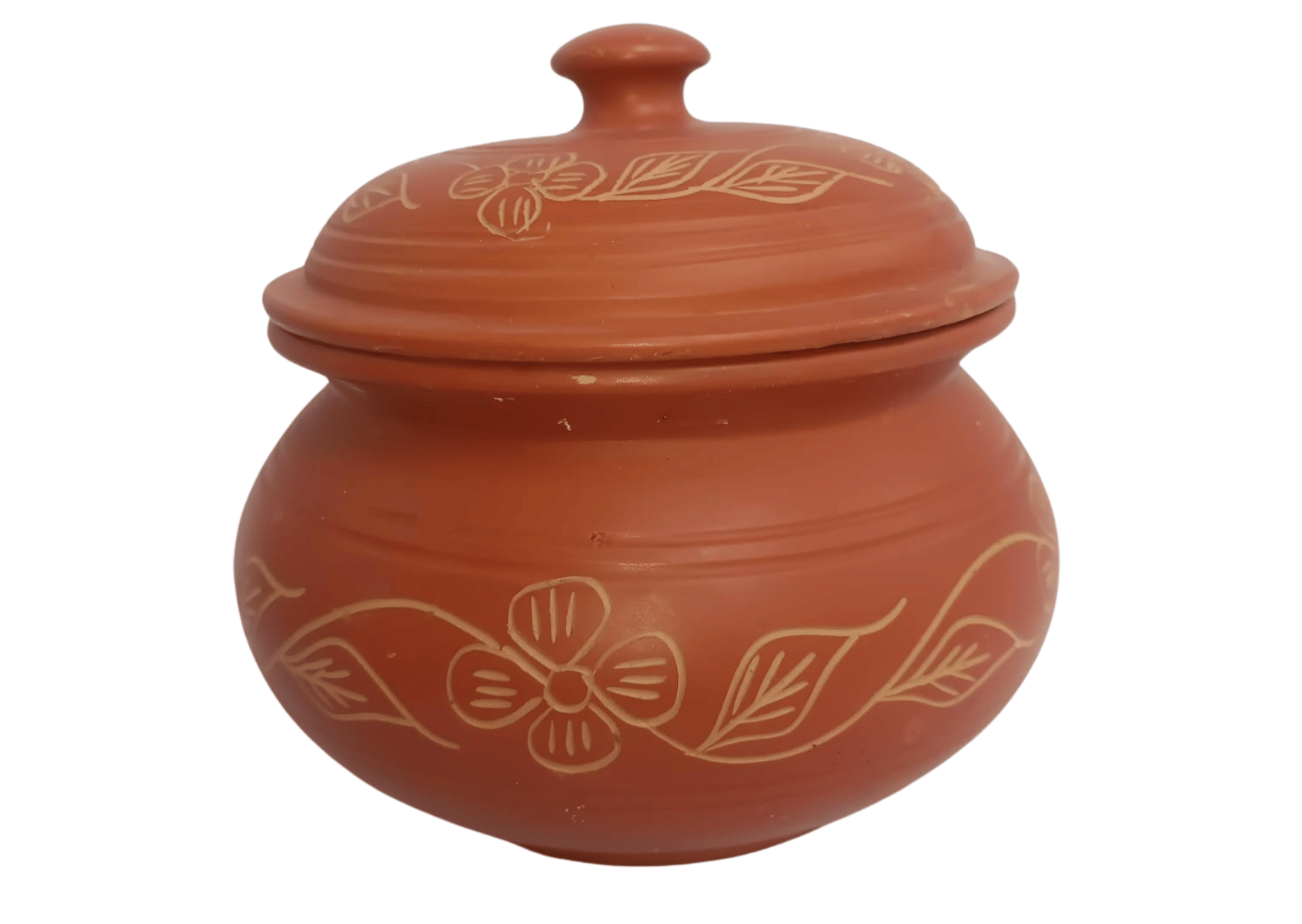 Handcrafted Clay Pot with Lid, Perfect for Cooking and Serving Traditional Indian Dishes (Medium Size)