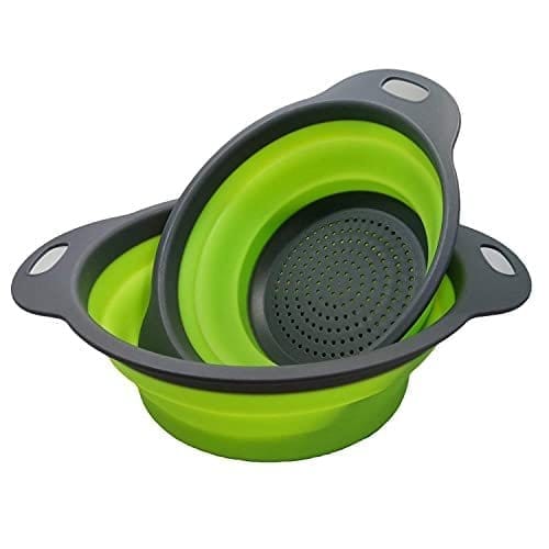 2-Pack Collapsible Colander, Space-Saving Foldable Strainers, Kitchen Gadgets for Draining Pasta, Fruit, Vegetables