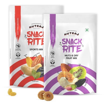 Nutraj Snackrite Sports Mix & Nuts and Dry Fruits Mix - Combo