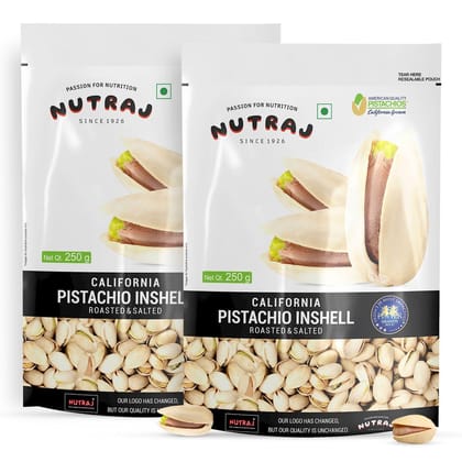 Nutraj California Roasted Salted Pistachios 500g (250g X 2)