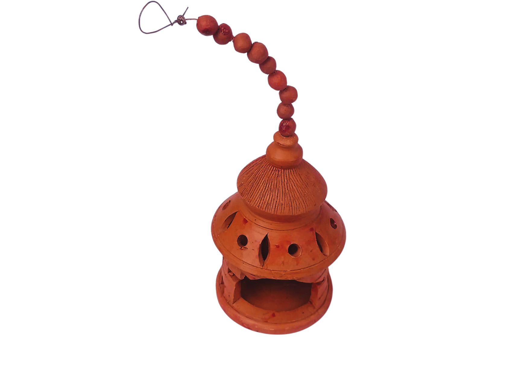 Handcrafted Clay Hanging Temple Diya (Lanther)